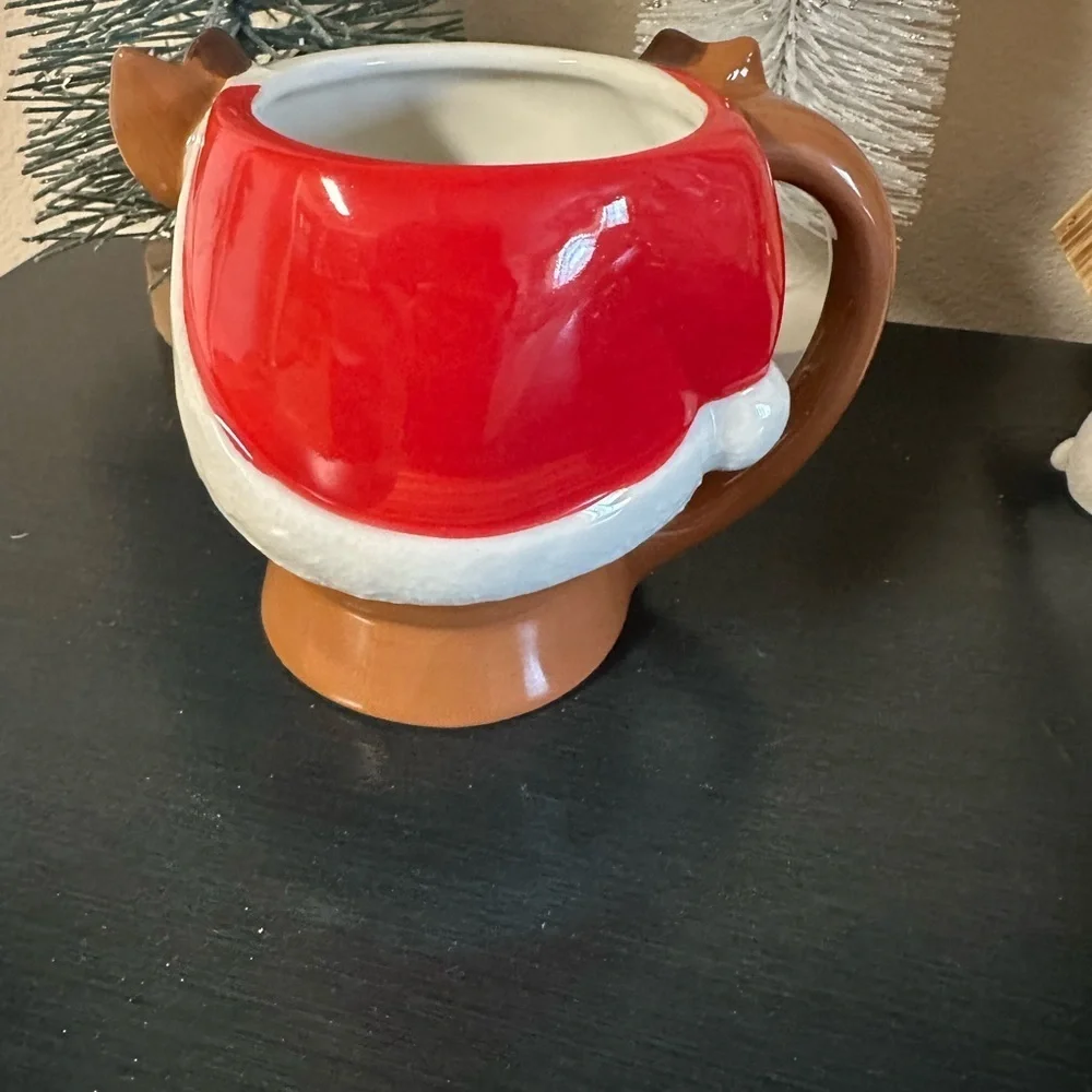 Reindeer Mug with Red Nose and Bow